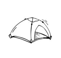 campeggio tenda. mano disegno schizzo vettore illustrazione