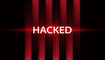 astratto parola segnale o siamo messo in guardia quello esso ha stato violato di virus, il malware o gli hacker su un' rosso digitale sfondo. vettore