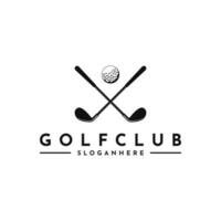 Vintage ▾ retrò golf attraversato logo design idea vettore