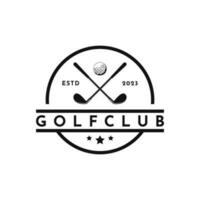 Vintage ▾ retrò golf sport logo design idea vettore