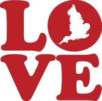 amore Inghilterra Gran Bretagna UK rosso schema silhouette isolato vettore grafico