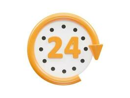 24 ora servizio icona vettore 3d