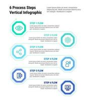 6 processi passaggi verticale Infografica vettore