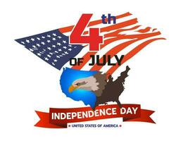 il il quarto di luglio è il nascita di America. esso è il giorno celebrare indipendenza giorno. contento vacanza vettore