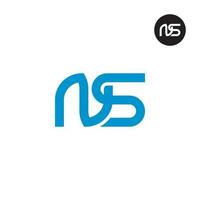 lettera ns monogramma logo design vettore