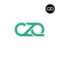 lettera czq monogramma logo design vettore