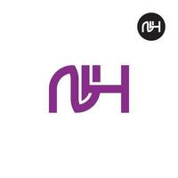 lettera nh monogramma logo design vettore