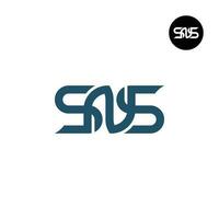 lettera SNS monogramma logo design vettore