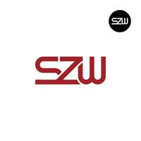 lettera szw monogramma logo design vettore