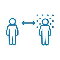figure umane con frecce stile linea distanza sociale vettore