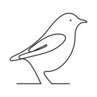 uccello singolo linea design e linea arte vettore disegno