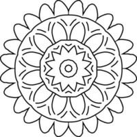 fiore mandala colorazione pagina per adulto vettore