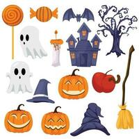 set di stampa di il elemento Halloween collezione vettore
