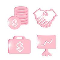 finanza icone nel rosa colori vettore