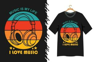 musica t camicia design vettore