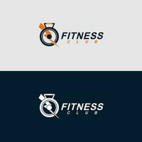 logo design per fitness o fitness sport club vettore