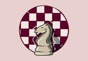 mano disegnato bianca cavaliere scacchi pezzi isolato su sfondo. scacchi logo per ragnatela luogo, App e Stampa presentazione. creativo arte concetto vettore