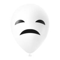 Halloween bianca Palloncino illustrazione con pauroso e divertente viso vettore