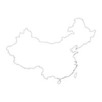 mappa della cina altamente dettagliata con bordi isolati su sfondo vettore