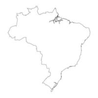 mappa del brasile altamente dettagliata con bordi isolati su sfondo vettore