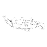 mappa indonesiana altamente dettagliata con bordi isolati su sfondo vettore