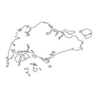 altamente dettagliato Singapore carta geografica con frontiere isolato su sfondo vettore
