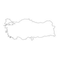 mappa della Turchia altamente dettagliata con bordi isolati su sfondo vettore