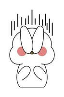 carino coniglietto etichetta cartone animato illustrazione isolato su bianca sfondo. kawaii carino cartone animato personaggio design. vettore
