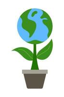 terra giorno elemento illustrazione, verde energia per sostenibile sviluppo tecnologia. partire verde e riciclabile simbolo vettore
