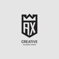 iniziale ascia logo scudo forma, creativo esport logo design vettore