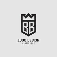 iniziale bb logo scudo forma, creativo esport logo design vettore