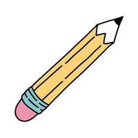 icona di stile a forma libera di forniture scolastiche a matita vettore