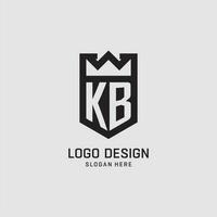 iniziale kb logo scudo forma, creativo esport logo design vettore