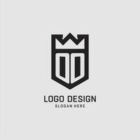 iniziale oo logo scudo forma, creativo esport logo design vettore