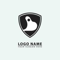 elegante animale domestico cane scudo logo icona. vettore