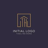 th iniziale piazza logo disegno, moderno e lusso vero tenuta logo stile vettore