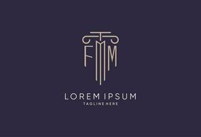 fm logo iniziale pilastro design con lusso moderno stile migliore design per legale azienda vettore