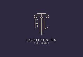 rl logo iniziale pilastro design con lusso moderno stile migliore design per legale azienda vettore