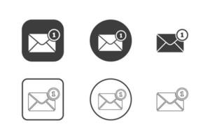 e-mail Messaggio icona design 6 variazioni. isolato su bianca sfondo. vettore