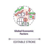 globale economico fattori concetto icona. agricolo inflazione. raccolta sfide astratto idea magro linea illustrazione. isolato schema disegno. modificabile ictus vettore