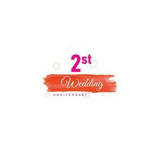 2 ° nozze anniversario arancia e rosa vettore illustrazione