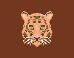 tigre viso pixel illustrazione. gatto specie. pixel arte disegni. vettore elementi. Giochi, video, risorse