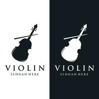 violino e violino colto strumento logo modello design con vettore illustrazione.