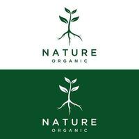 naturale biologico logo design con le foglie concetto.logo per naturale prodotti, ecologia, bellezza, biologia e agricoltura. vettore