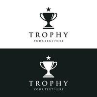 creativo e unico trofeo logo modello design. trofeo logo per sport torneo campionato vettore