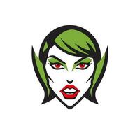 vampiro ragazza logo vettore sguinzagliare il buio eleganza, alta qualità design