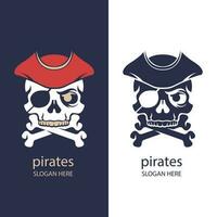 piatto design pirata logo modello vettore