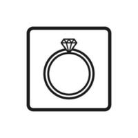 icona dell'anello di diamanti vettore