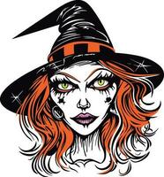 Halloween strega indossare un' cappello illustrazione vettore