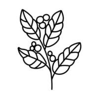pianta del caffè con icona di stile della linea di semi vettore
